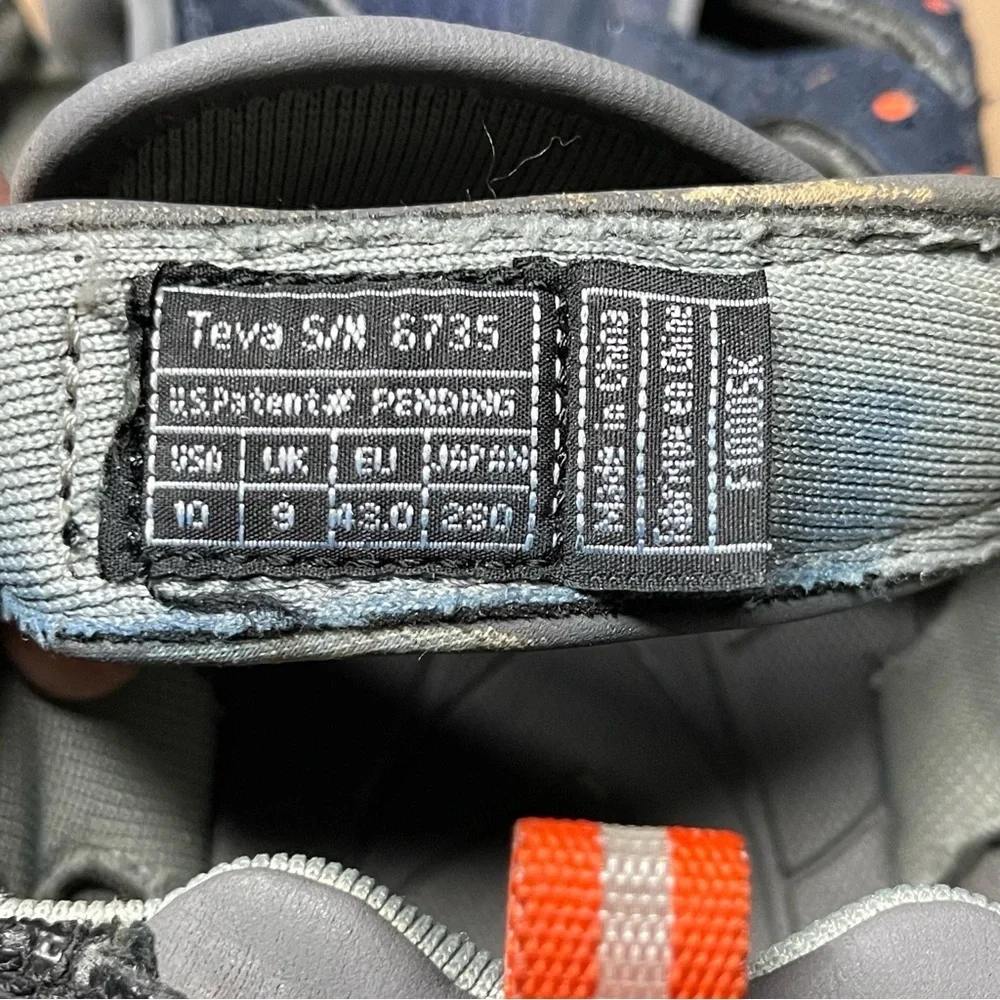 Men’s Teva Sport Sandals S/N 6735 Size 10 / EU 43 Navy Blue/Orange